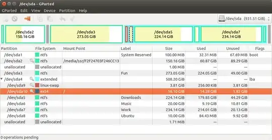 This is my parition screenshot.