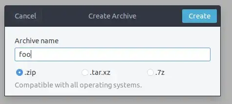 Ubuntu 18.04 Screenshot for create archive