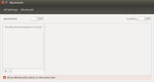 screenshot of Bluetooth settings, showing "No Bluetooth adapter found"