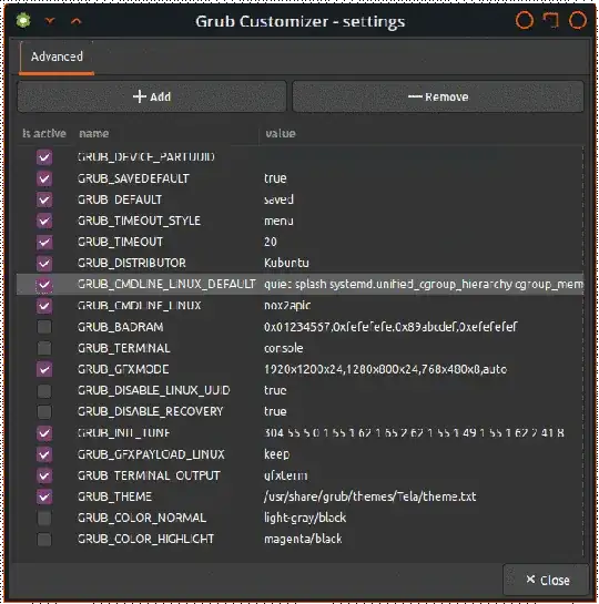 GRUB Customizer screenshot