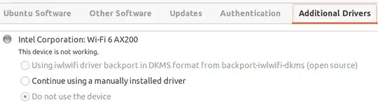 Screenshot of Software & Updates - Additional Drivers tab