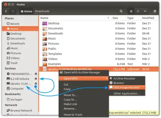 nautilus showing Disk Image Mounter in context menu when .iso-file is selected