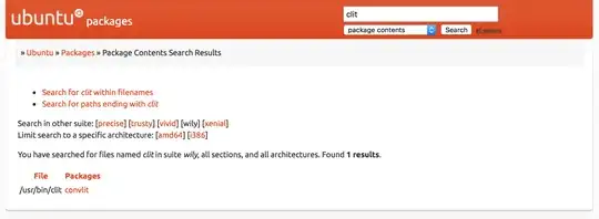 Screenshot of the Ubuntu Package Search page results, for a search of package contents containing "clit", showing the convlit package
