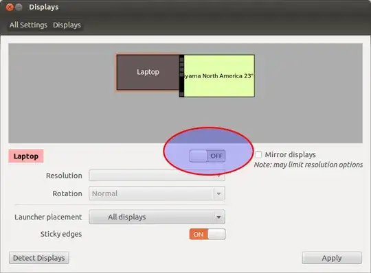 Screenshot of "Displays" Window