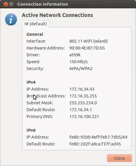 My Connection Information