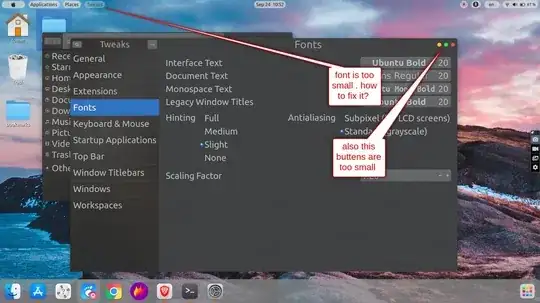 Tweaks - Fonts menu