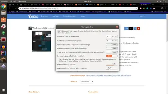 Gnome Workspace extension screen preferences