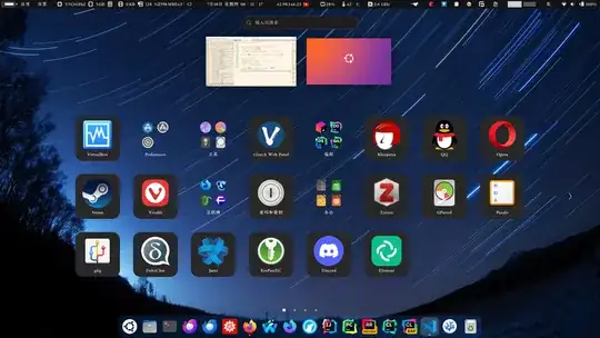 Applications grid with some borders transparent