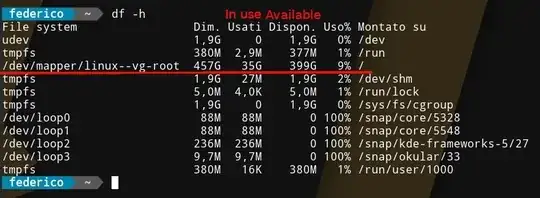 df -h show me the disk isn't full