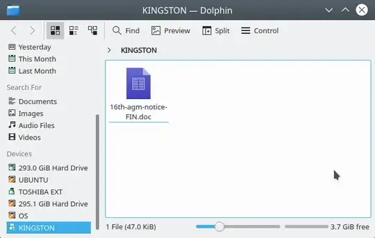 free space on USB stick