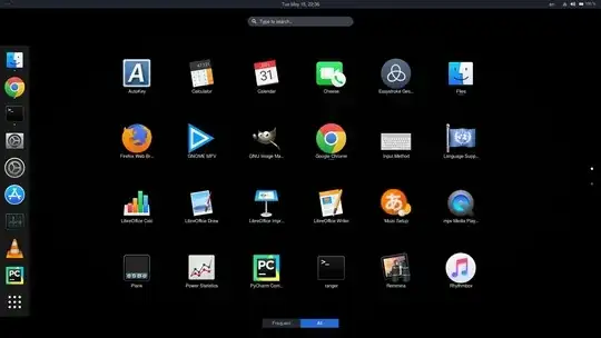 Removed dock shows on the left