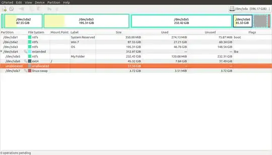 Screenshot from GParted