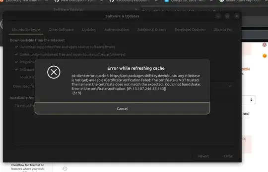 Software updater error