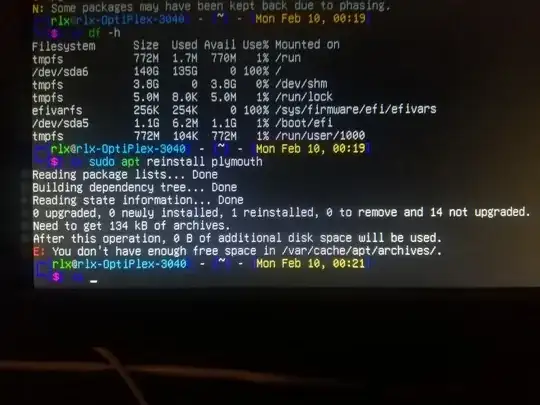 here's result when i want to reinstall plymouth