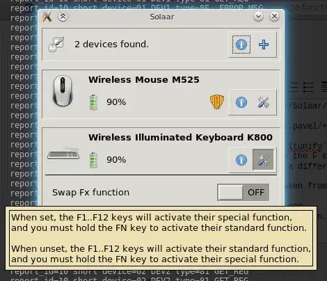Solaar screenshot with Fn function swap configuration