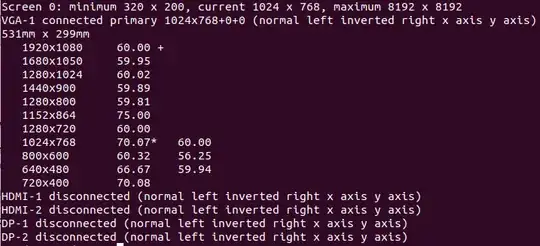 Screnshot of terminal showing 1920x1080 as max resolution available