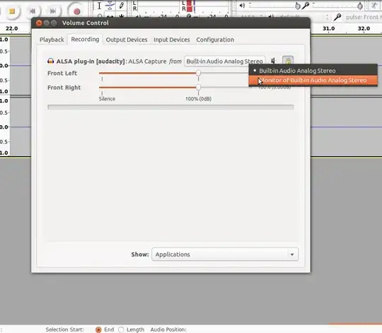 Screen shot of PulseAudio Volume Control