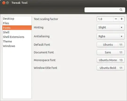 Tweak tool - Fonts