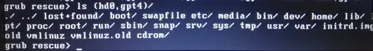 my root file is in (hd0, gpt4)