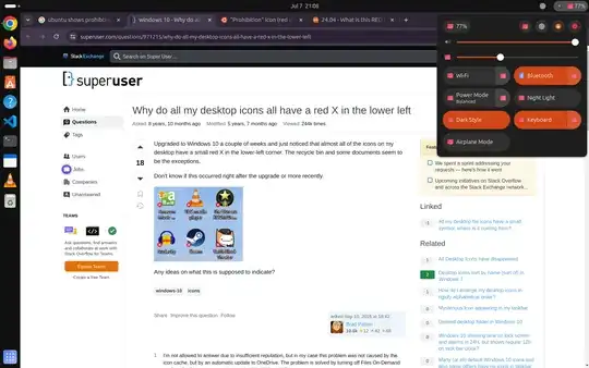 screenshot with bad icons