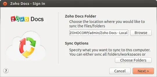 zoho client Ubuntu choose folder