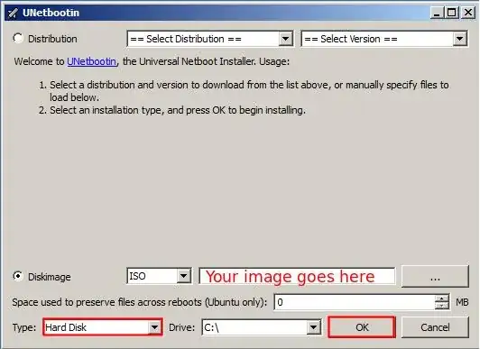 Unetbootin Interface