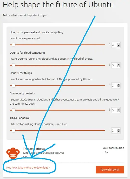 Donation prompt shown when people download Ubuntu in the usual way through the website, showing a visible Not now, take me to the download! link at the lower-left corner.