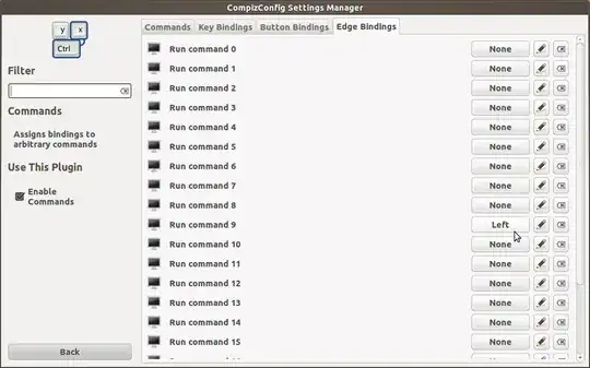 screenshot showing that Left is selected for command 9