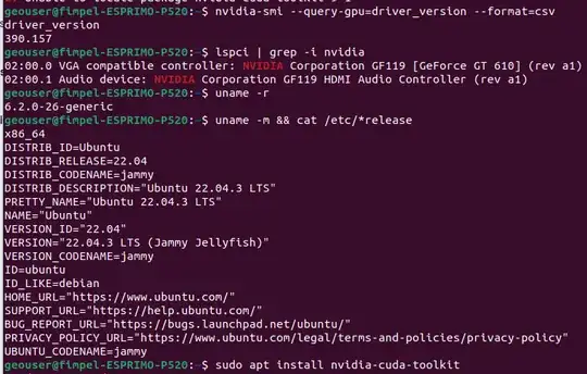 Nvidia driver information