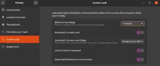 screen lock settings