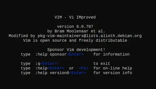 screenshot of Debian vim