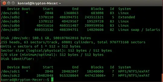 Ends at sdc, not sdd