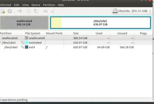 this is the image of my gparted