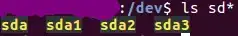 dev/ ls sd*