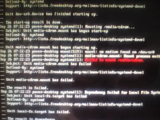 text including failed to mount /media/cdrom in red