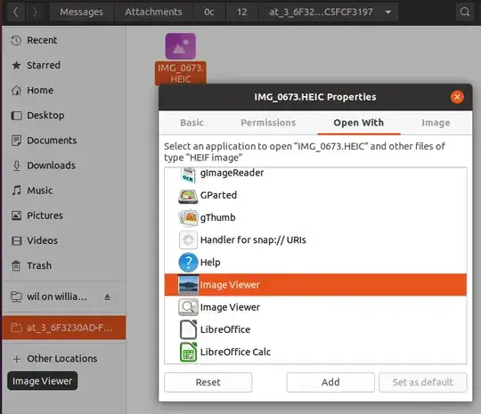 example of setting the HEIF MIME type