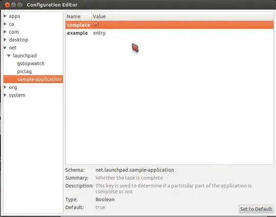 dconf-editor window at the path /net/launchpad/sample-application