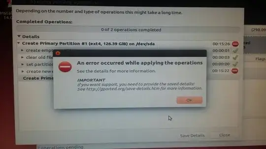 create partition error