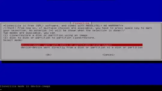 Clonezilla screen shot