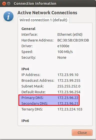 Connection Information Screenshot