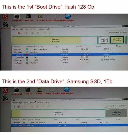 GParted illustration of drives