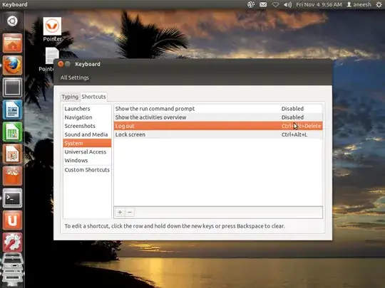 keyboard settings dialog