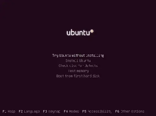 Ubuntu Live CD/USB Advanced Boot Options menu