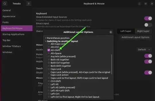 It is my gnome-tweaks settings