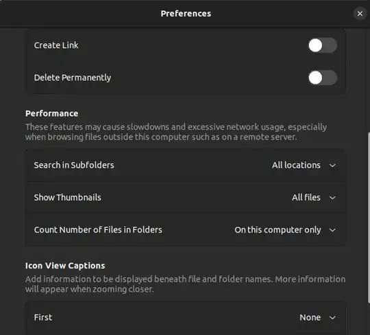Nautilus preferences