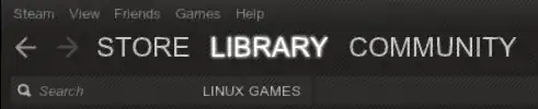 Steam Library Menu