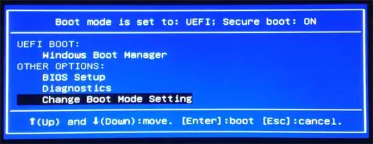 change the BIOS boot mode
