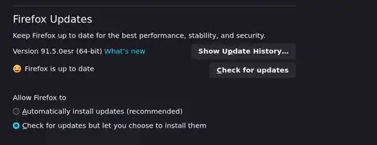 Image of Firefox settings user interface