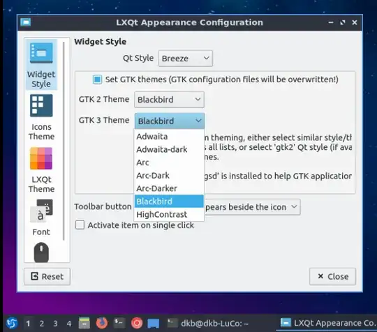 Selecting your gtk theme