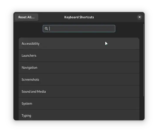 An image of the keyboard shortcuts menu
